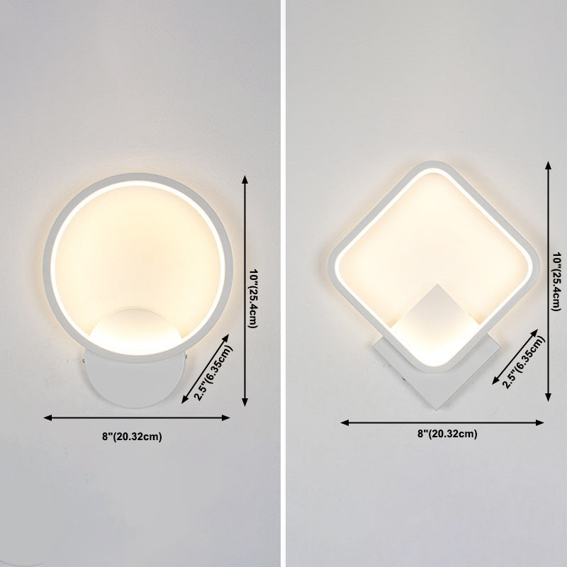 Luci da parete dell'ombra geometrica in metallo Moderno Simple Stile 1 Fun a monte della testa Flainia in bianco