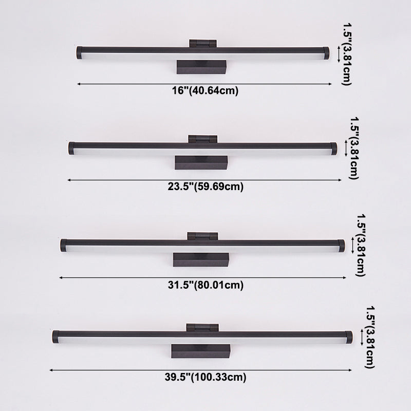 Linear Sconce Lights Modern Wall Lamp Metal 1 Light Sconce Light Fixtures in Black Finish