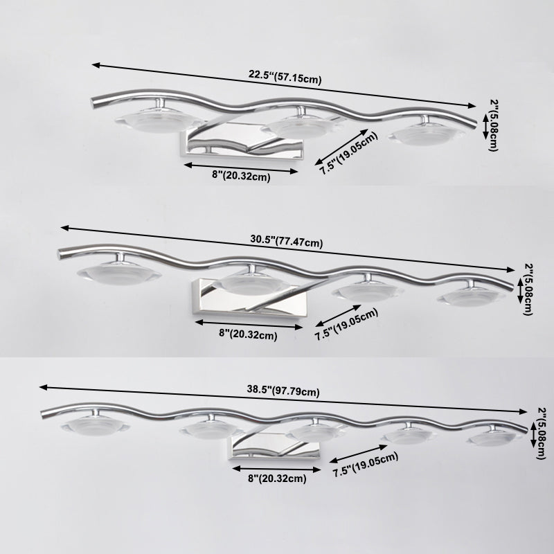 Chromwandlampe Leuchte moderne Acrylleuchtenleuchte für Badezimmer