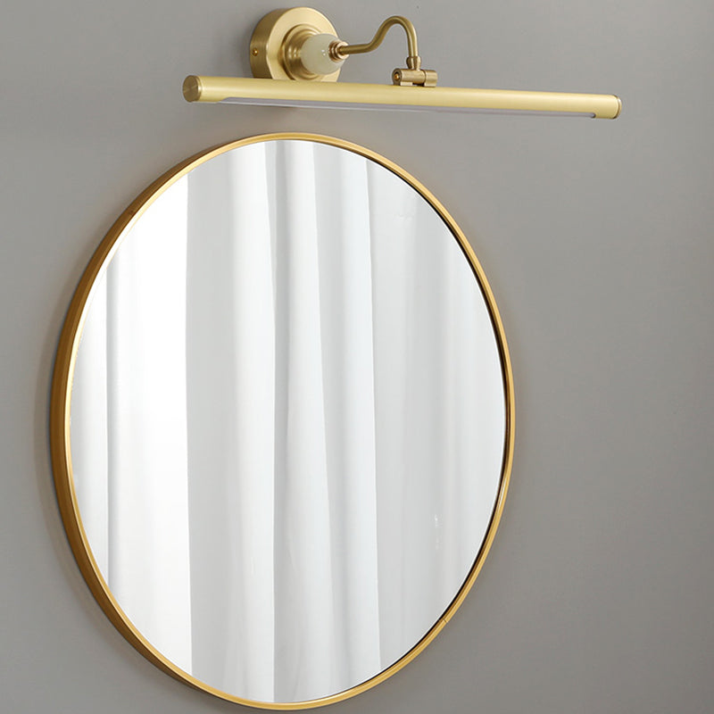 Modern Style Linear Shade Wall Sconce Metal 1 Light Sconces in Brass Finish