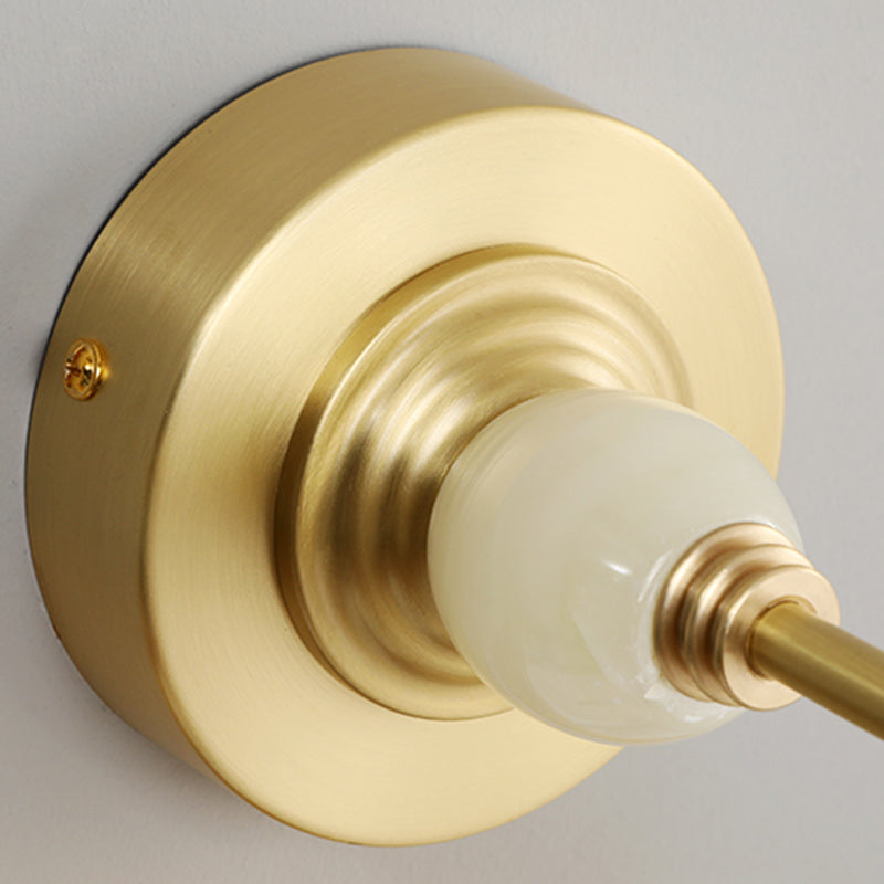 Modern Style Linear Shade Wall Sconce Metal 1 Light Sconces in Brass Finish