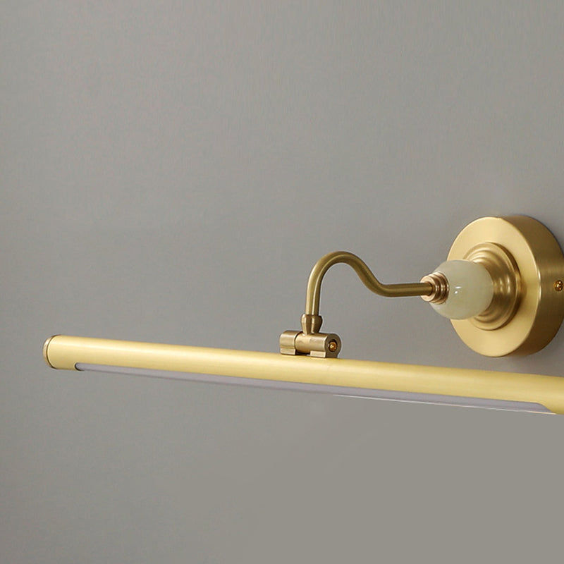 Modern Style Linear Shade Wall Sconce Metal 1 Light Sconces in Brass Finish