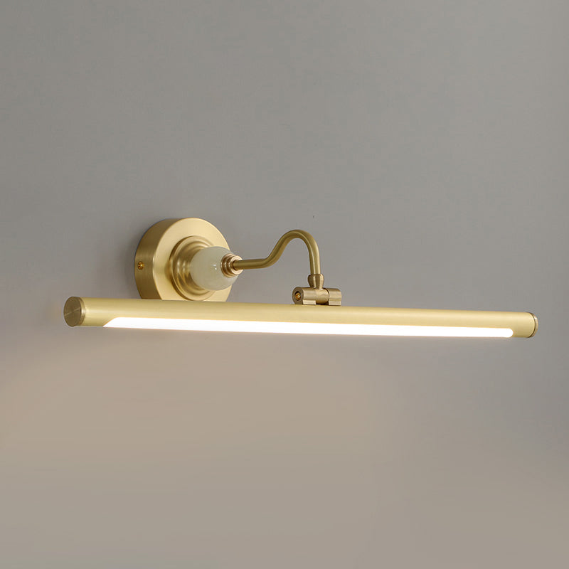 Modern Style Linear Shade Wall Sconce Metal 1 Light Sconces in Brass Finish