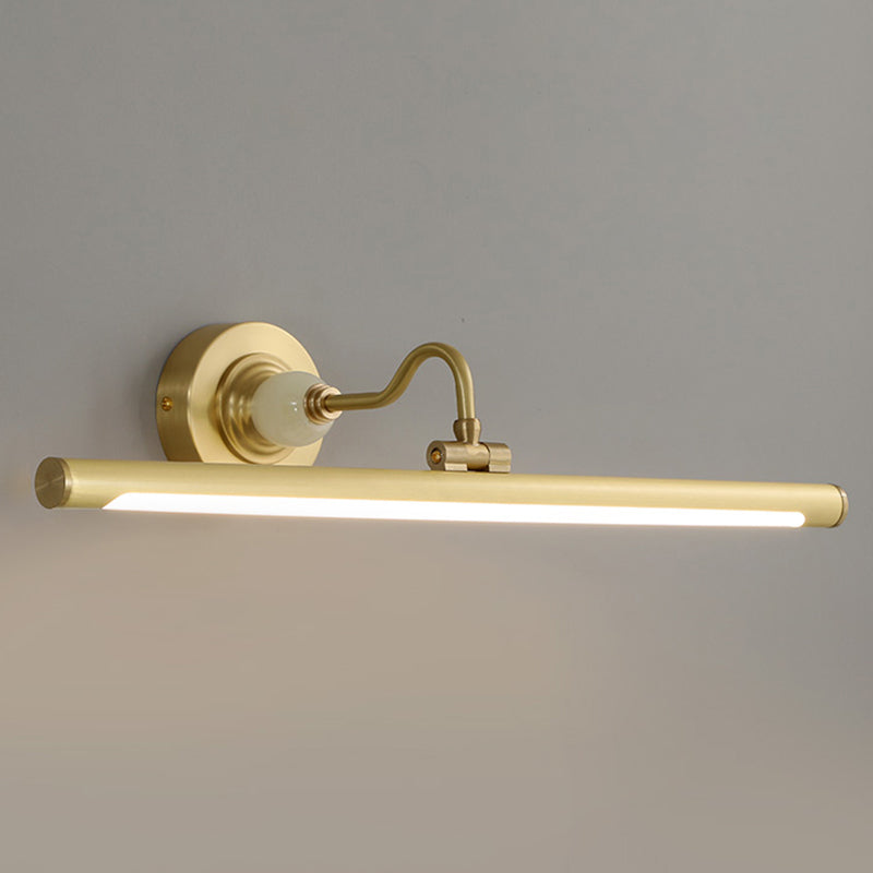 Modern Style Linear Shade Wall Sconce Metal 1 Light Sconces in Brass Finish