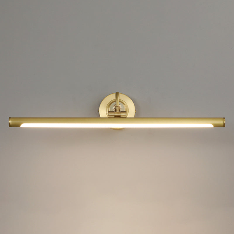 Modern Style Linear Shade Wall Sconce Metal 1 Light Sconces in Brass Finish