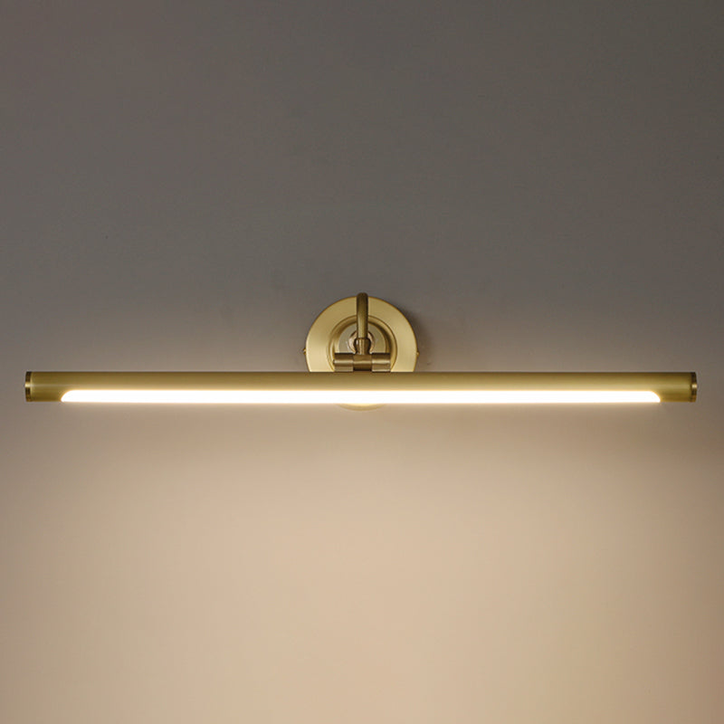 Modern Style Linear Shade Wall Sconce Metal 1 Light Sconces in Brass Finish