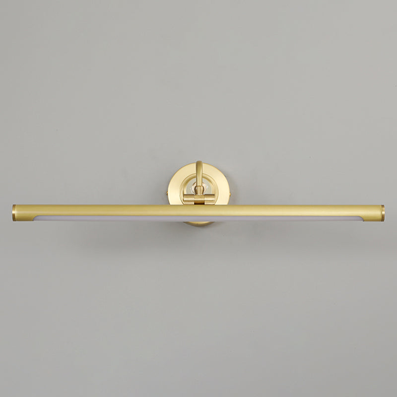 Modern Style Linear Shade Wall Sconce Metal 1 Light Sconces in Brass Finish