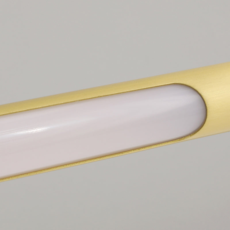 Modern Style Linear Shade Wall Sconce Metal 1 Light Sconces in Brass Finish