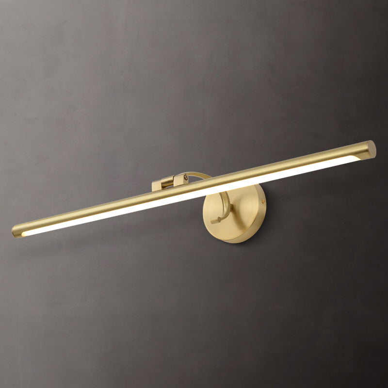 Linear Shade Modern Style Wall Sconce Metal 1 Light Sconces in Brass Finish