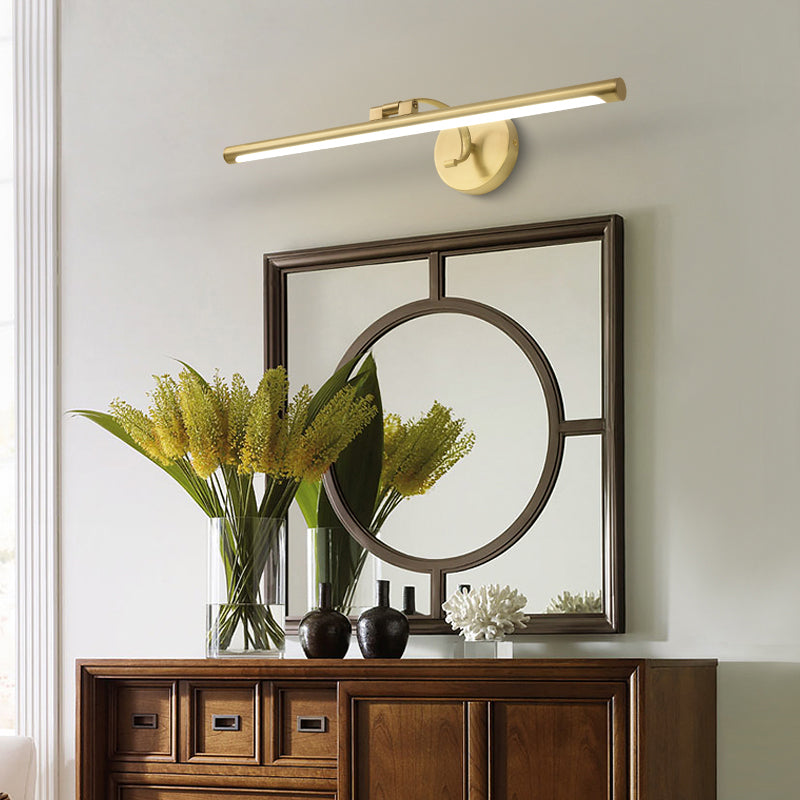 Linear Shade Modern Style Wall Sconce Metal 1 Light Sconces in Brass Finish