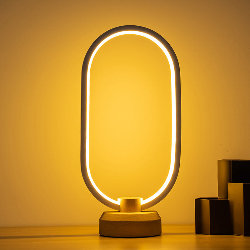 Moderne tafellamp met 1 licht met USB-poort lineair tafellicht voor slaapkamer