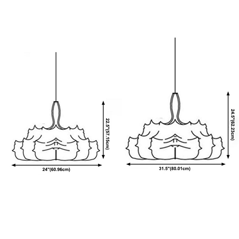 Moderne weiße Seidenheizenleuchte 1-Licht-geometrische Hängedecke