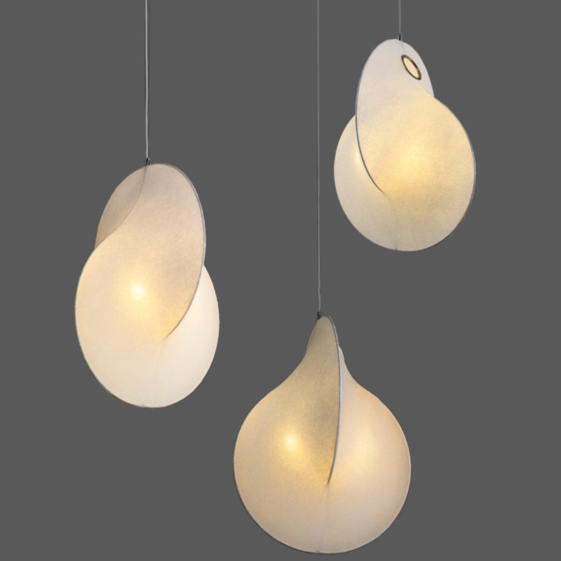 Blanc 1-Light moderne simplicité kit de lampe suspendue Pendentif en soie pour chambre à coucher