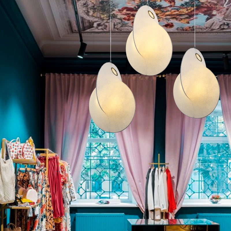 Blanc 1-Light moderne simplicité kit de lampe suspendue Pendentif en soie pour chambre à coucher