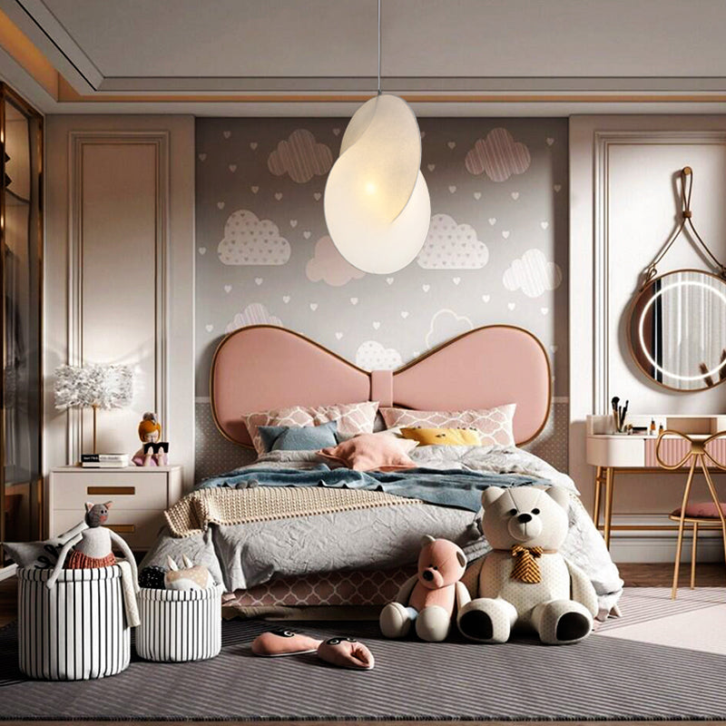 Blanc 1-Light moderne simplicité kit de lampe suspendue Pendentif en soie pour chambre à coucher