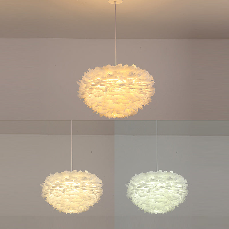Lámpara de lámpara esférica lámpara moderna simplicidad de plumas de tono colgante para restaurante para restaurante