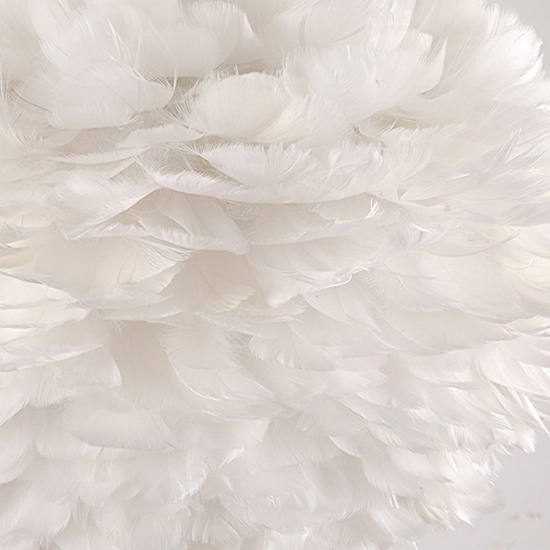 Lámpara de lámpara esférica lámpara moderna simplicidad de plumas de tono colgante para restaurante para restaurante