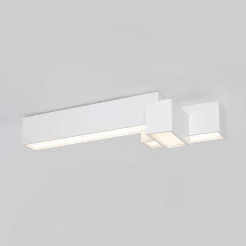 Modern Style Flush Mount Ceiling Light Fixture with Iron Art for Living Room