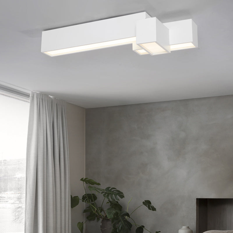 Modern Style Flush Mount Ceiling Light Fixture with Iron Art for Living Room