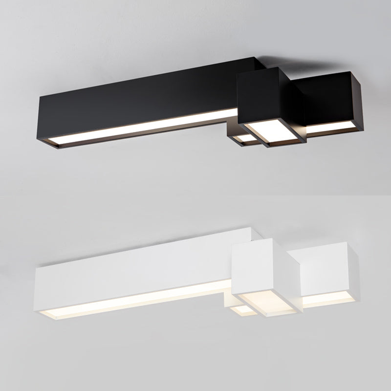 Modern Style Flush Mount Ceiling Light Fixture with Iron Art for Living Room