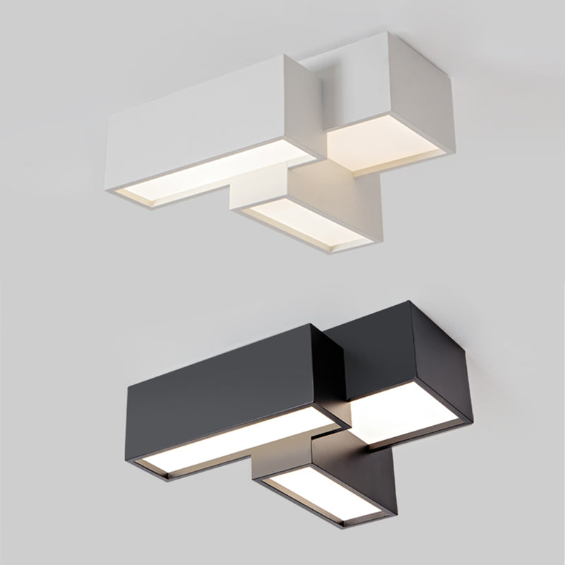 Modern Style Flush Mount Ceiling Light Fixture with Iron Art for Living Room