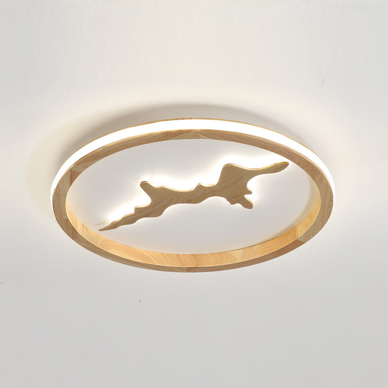 Cage en bois contemporain Plafond de plafond avec Shade Acrylique pour la salle de dessin