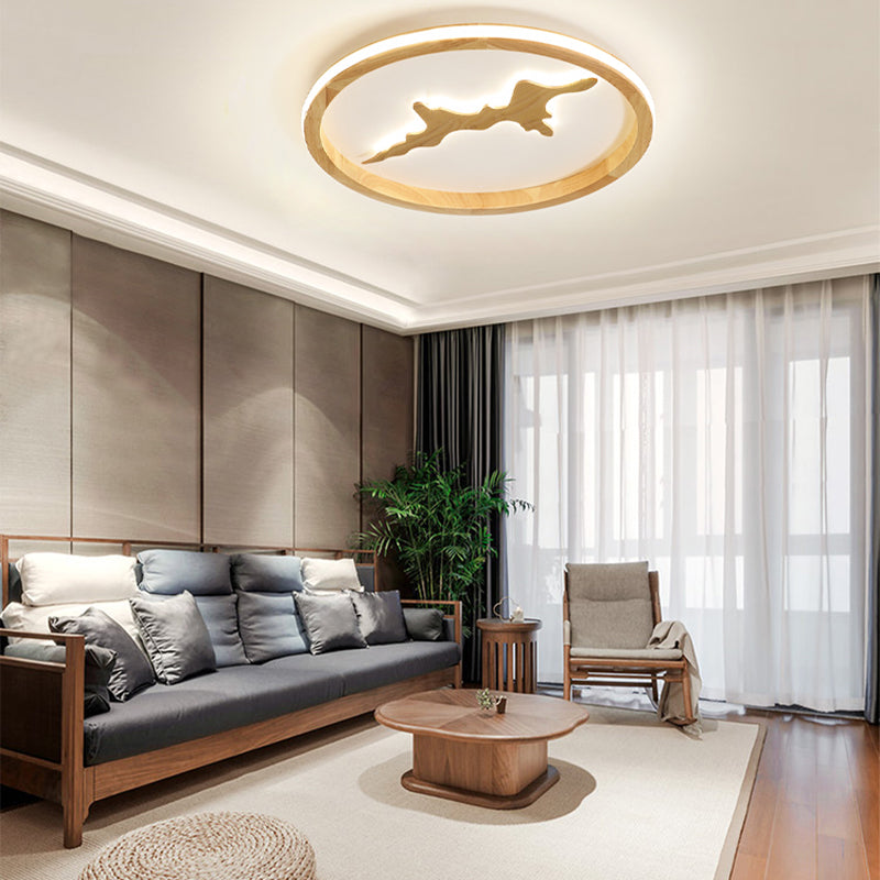 Cage en bois contemporain Plafond de plafond avec Shade Acrylique pour la salle de dessin