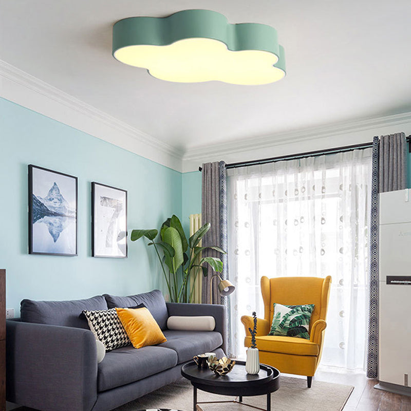 Living Room Colorful Ceiling Light Macron Metal Frame LED Overhead Lighting
