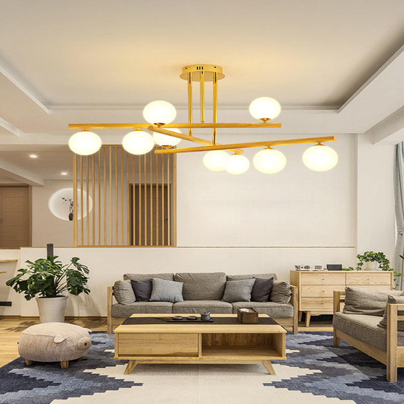 Lampada lampadina a globo Illuminazione a sospensione moderna in vetro bianco per il ristorante