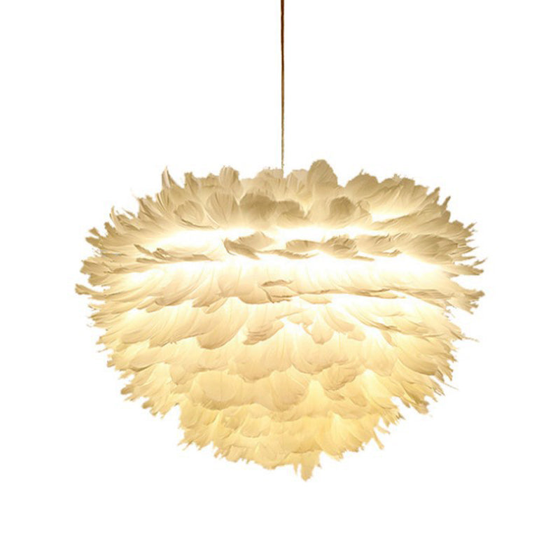 Lámpara de lámpara esférica lámpara moderna simplicidad de plumas de tono colgante para restaurante para restaurante