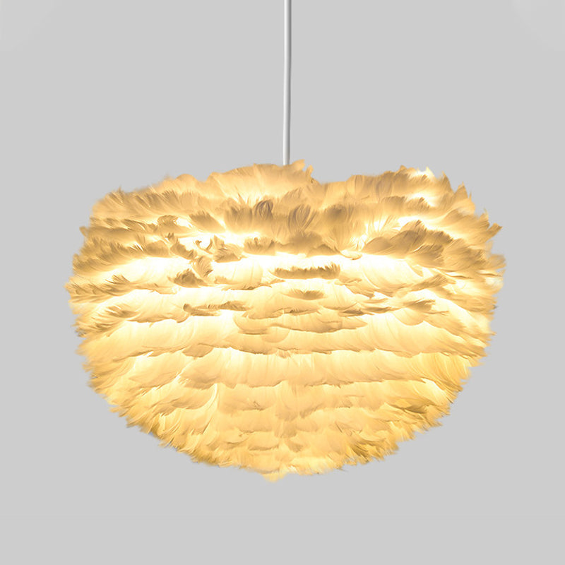 Lámpara de lámpara esférica lámpara moderna simplicidad de plumas de tono colgante para restaurante para restaurante