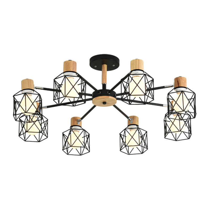 Käfigleuchter hungern hell einfacher Stil Holzdecke Anhänger Licht für Wohnzimmer
