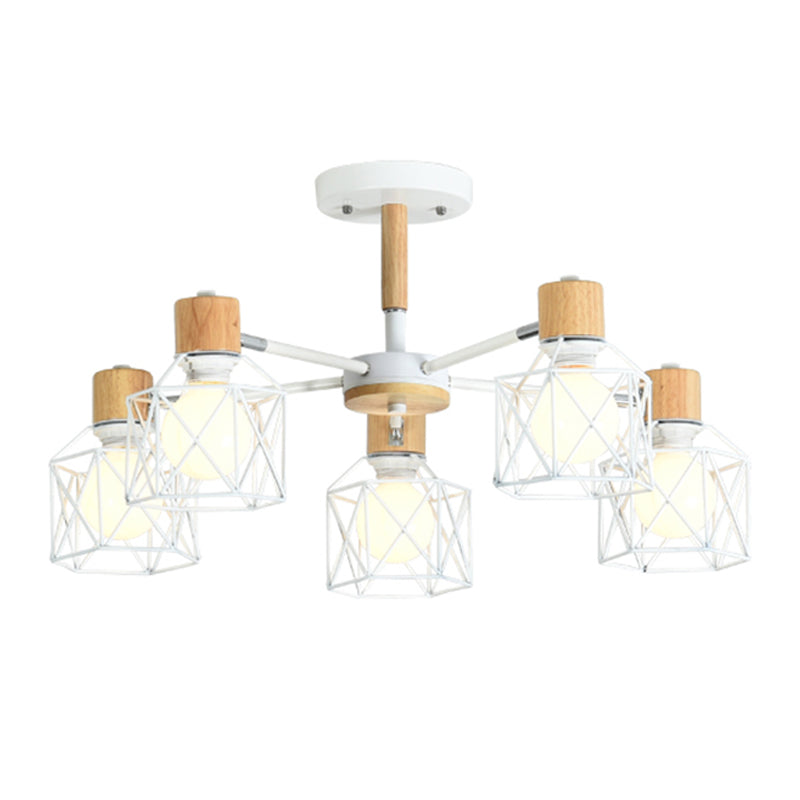 Käfigleuchter hungern hell einfacher Stil Holzdecke Anhänger Licht für Wohnzimmer