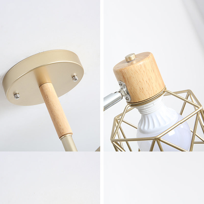 Käfigleuchter hungern hell einfacher Stil Holzdecke Anhänger Licht für Wohnzimmer