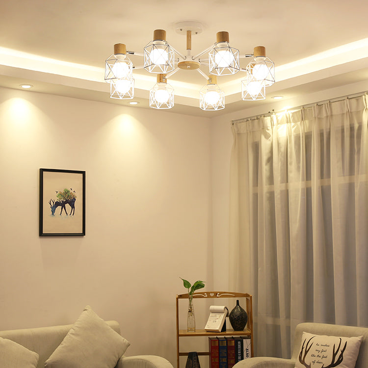 Käfigleuchter hungern hell einfacher Stil Holzdecke Anhänger Licht für Wohnzimmer