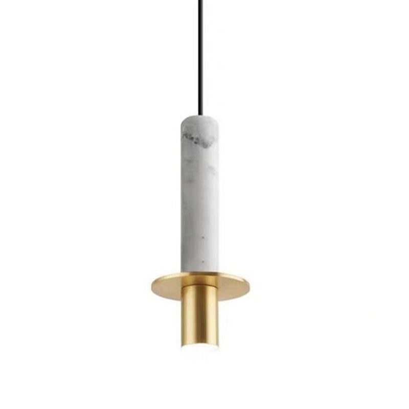 Style de minimalisme LED Hanging Light 1 Tube léger en pierre Suspension Lampe pour le bar de cuisine