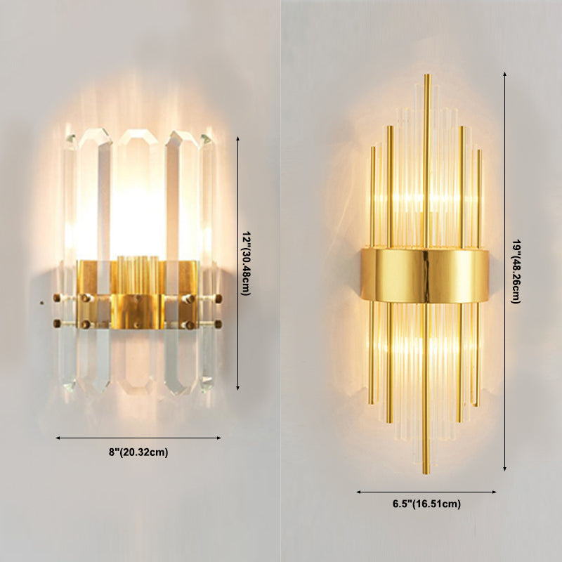 1/2 Heads Postmodern Wall Sconce Crystal Sconce Light Fixture for Living Room Bedroom