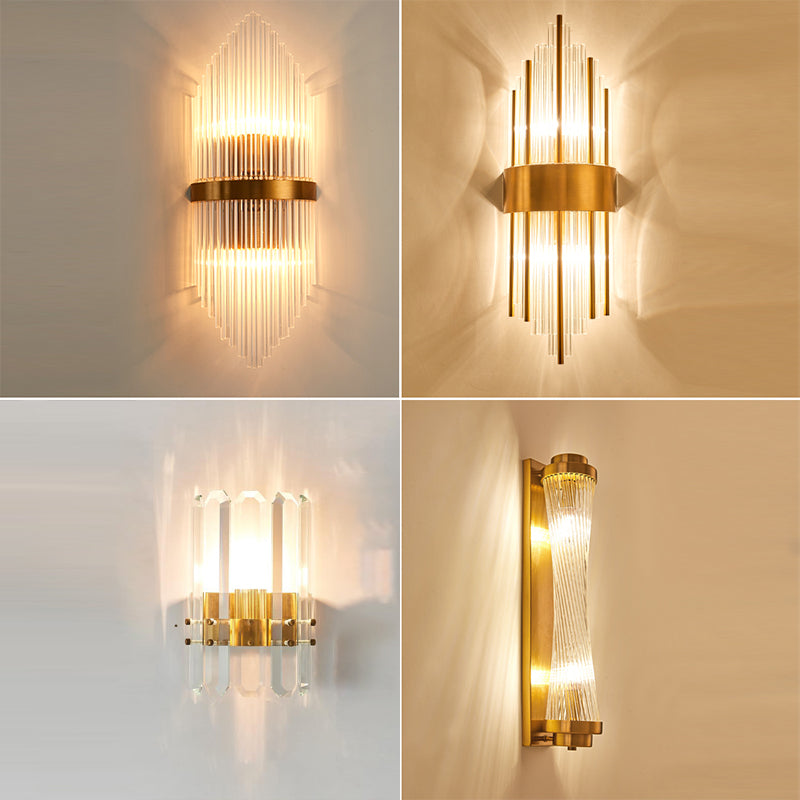1/2 Heads Postmodern Wall Sconce Crystal Sconce Light Fixture for Living Room Bedroom