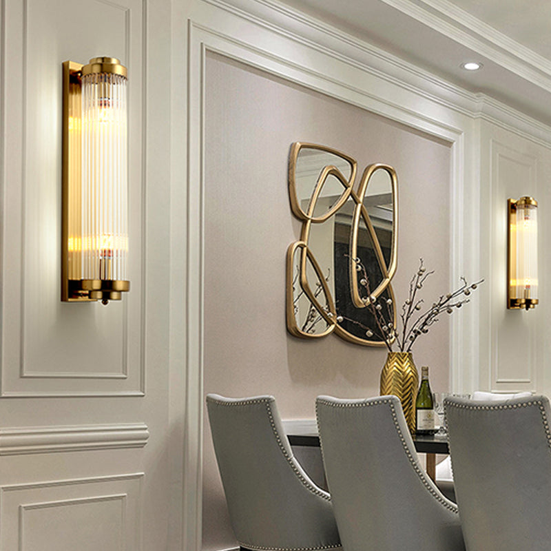 2 Lichter Wandleuchten mit klarem Kristallschatten postmoderner Stillicht für Schlafzimmer