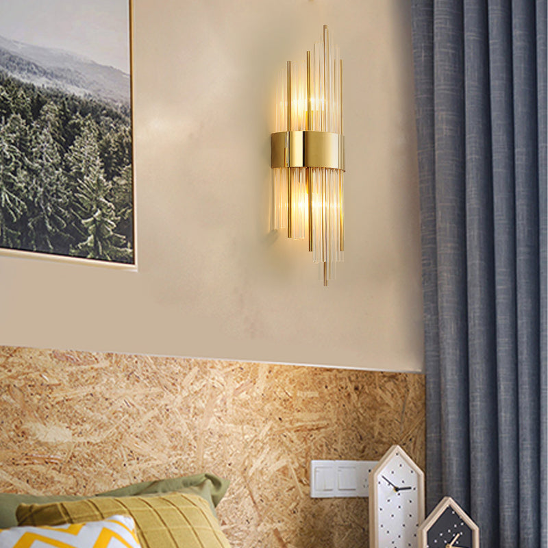 2 luces apliques de pared con tono cristalino transparente estilos posmodernos luz de pared para dormitorio