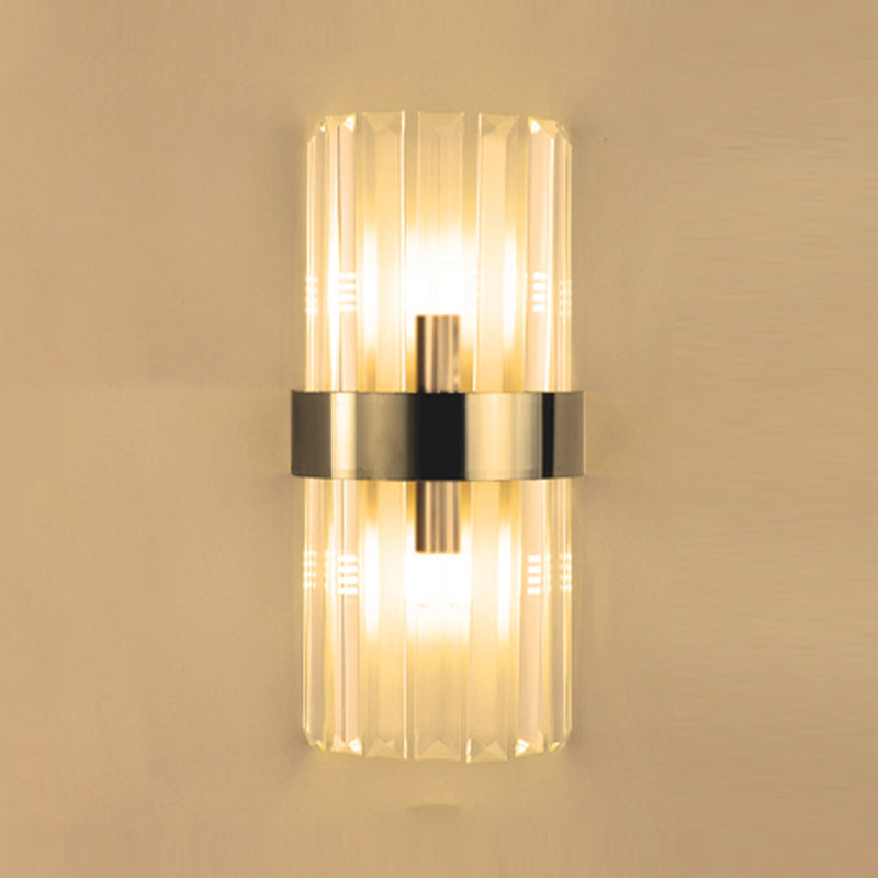 2 Lichter Wandleuchten mit klarem Kristallschatten postmoderner Stillicht für Schlafzimmer