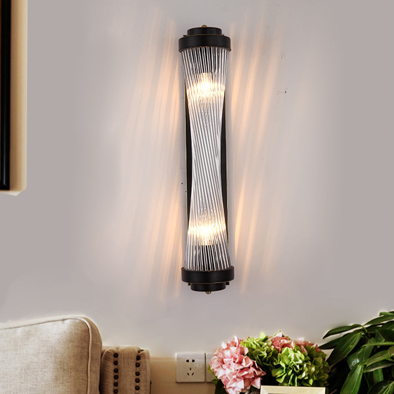 2 Lichter Wandleuchten mit klarem Kristallschatten postmoderner Stillicht für Schlafzimmer