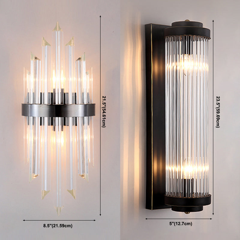 2 Lichter Wandleuchten mit klarem Kristallschatten postmoderner Stillicht für Schlafzimmer