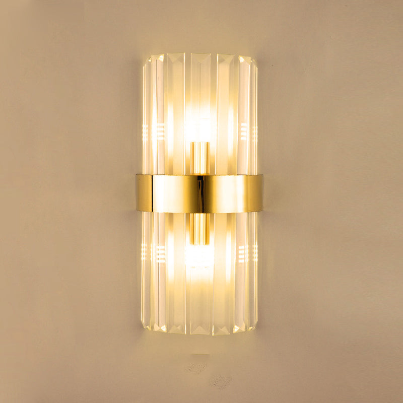 2 Lichter Wandleuchten mit klarem Kristallschatten postmoderner Stillicht für Schlafzimmer