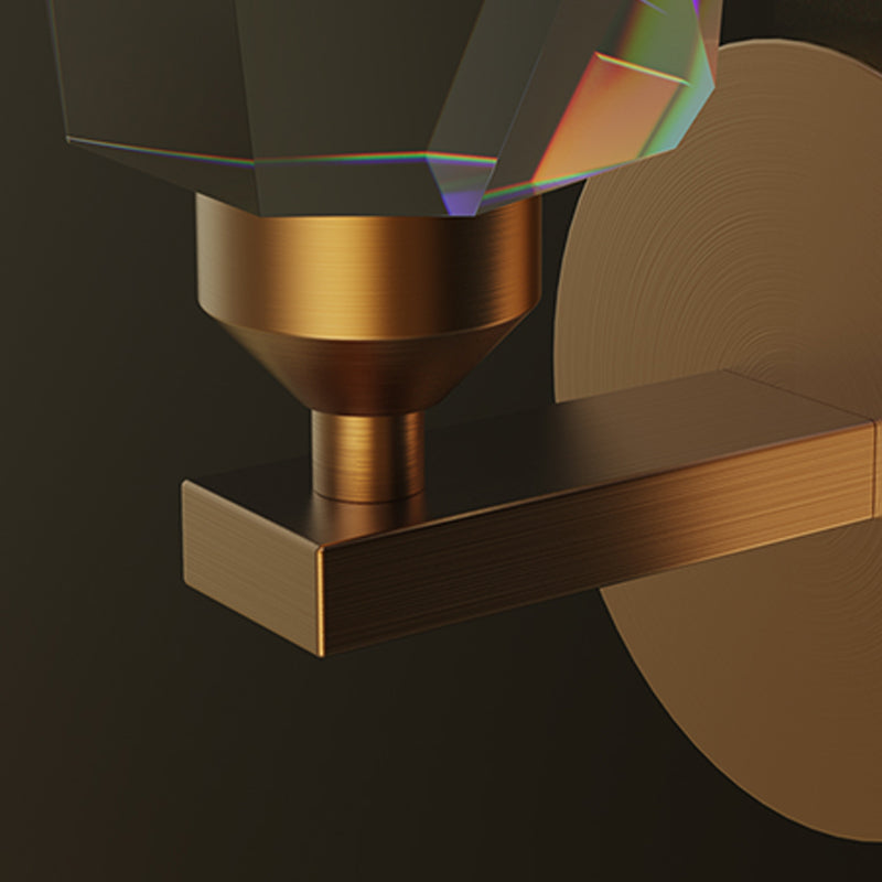 Simplicity Metal Wall Sconce with Clear Crystal Shade Postmodern Sconce Light Fixture