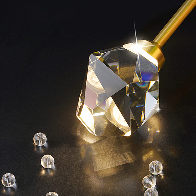 Simplicity Metal Wall Sconce with Clear Crystal Shade Postmodern Sconce Light Fixture