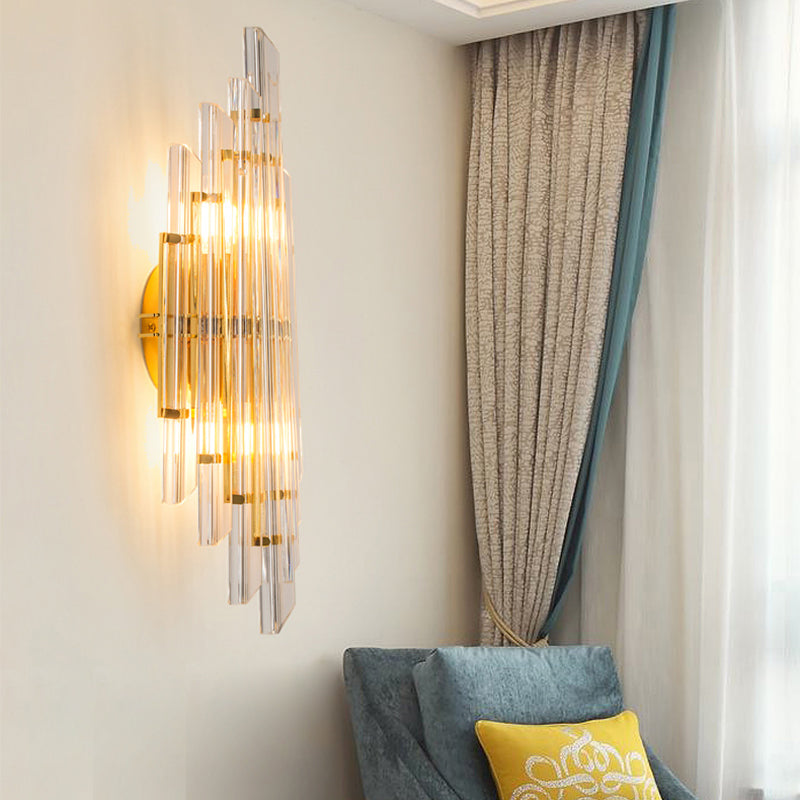 Simplicidad Luz de luz Spline con lámpara de pared posmoderna de sombra de cristal transparente