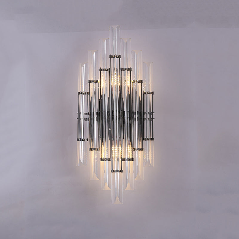 Simplicidad Luz de luz Spline con lámpara de pared posmoderna de sombra de cristal transparente