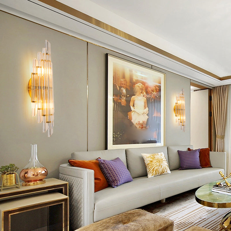 Simplicidad Luz de luz Spline con lámpara de pared posmoderna de sombra de cristal transparente