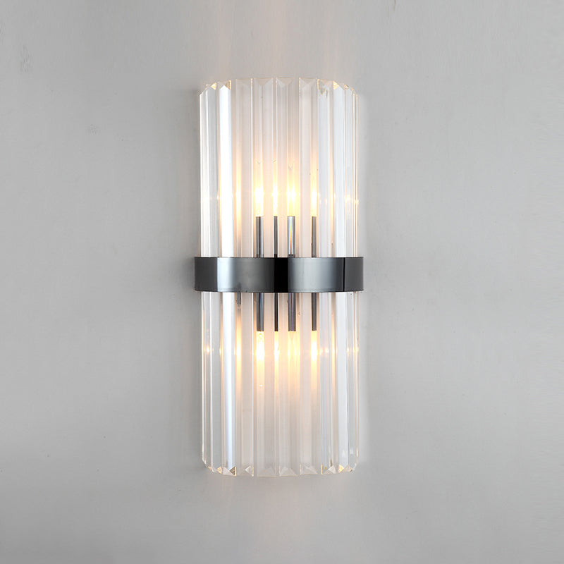 Simplicidad Luz de luz Spline con lámpara de pared posmoderna de sombra de cristal transparente